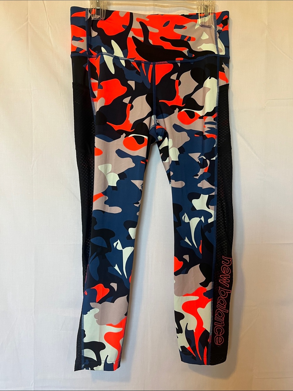New Balance Navy, Coral & Gray Camo Kids Leggings